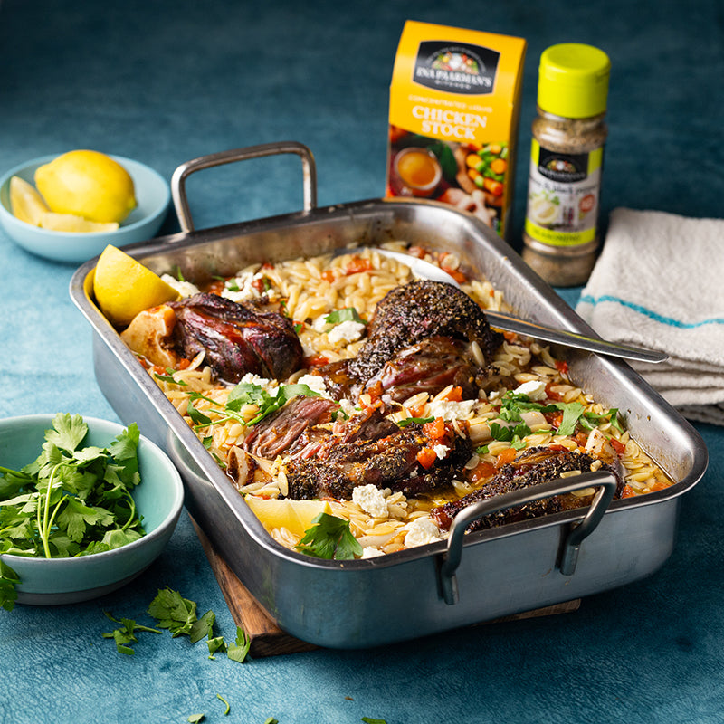 Youvetsi:  Greek Lamb Shanks with Orzo