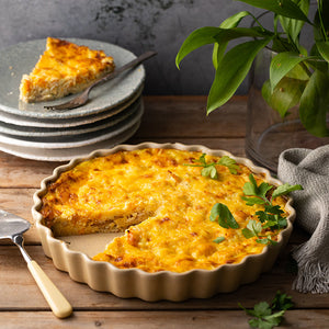Haddock & Cheese Quiche with Breadcrumb Crust