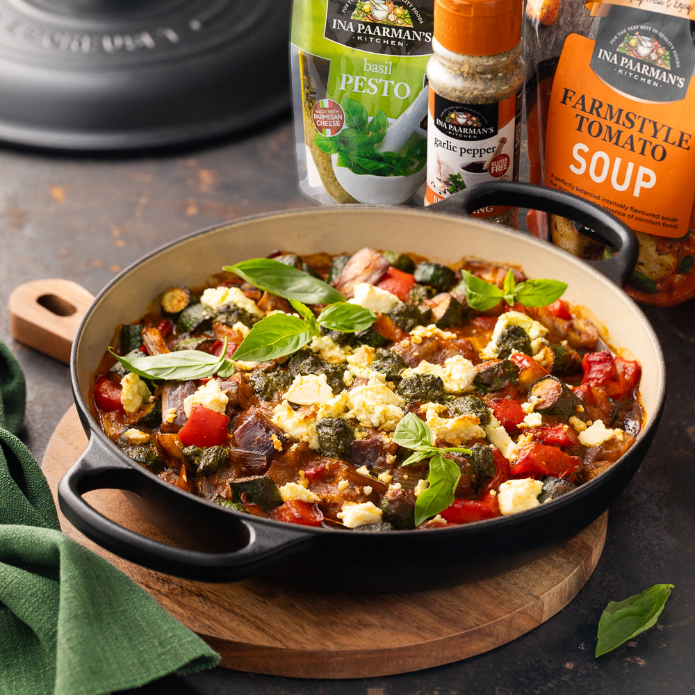 Vegetable Bake with Tomato, Feta & Basil