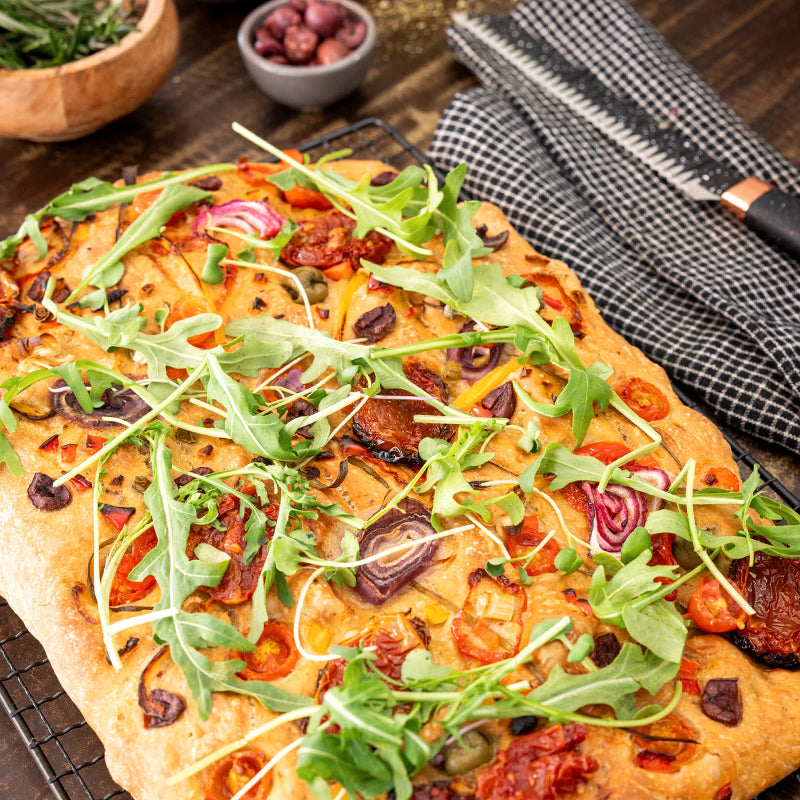Flat Bread with Vegetables & Garnishes