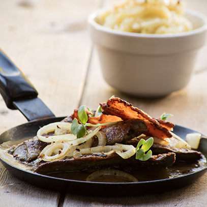 Lamb’s Liver with Bacon and Gravy