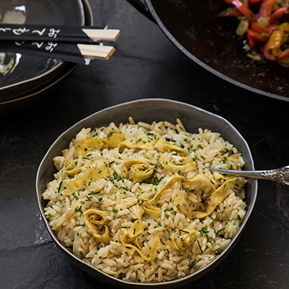 Lemon Rice with Omelette Curls