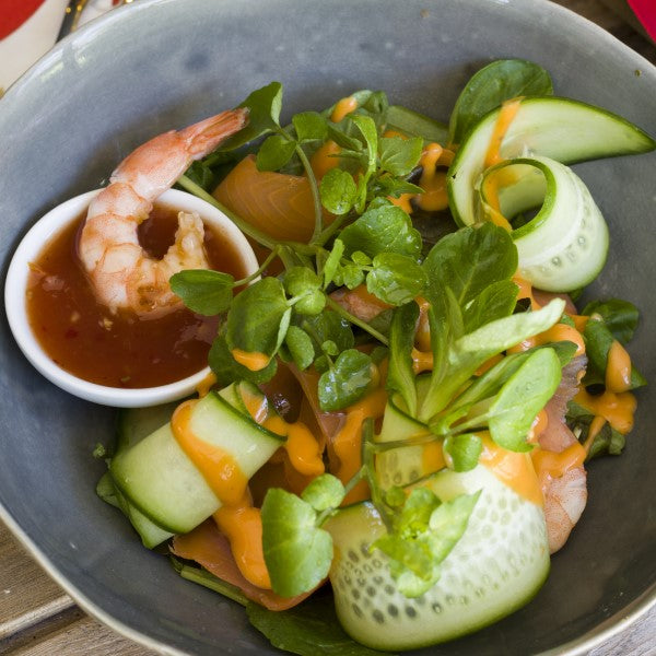 Prawn Salad Starter with Chilli Dip