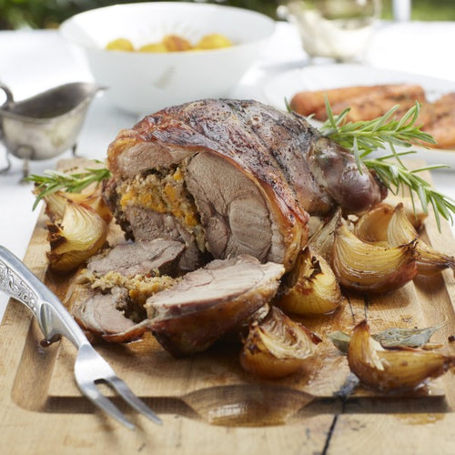 Biltong Stuffed Roast Leg of Lamb