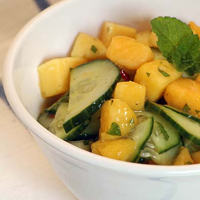 Mango and Cucumber Salsa with Mint