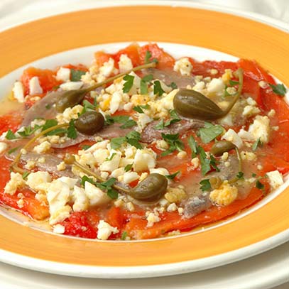 Marinated Red Pepper Salad with Anchovies