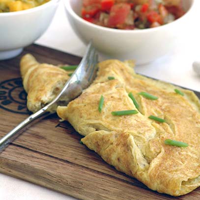 Masala Omelette served with Salsas