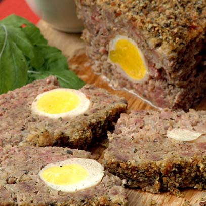 Meatloaf with Bacon and Egg