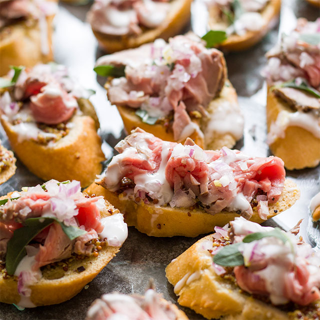 Open Steak Sandwiches