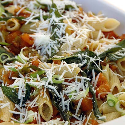 Penne with Pan Roasted Butternut and Sage