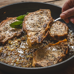 Pork Chops with Lentils