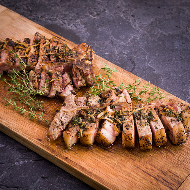 Pork Chops with Thyme Butter Sauce