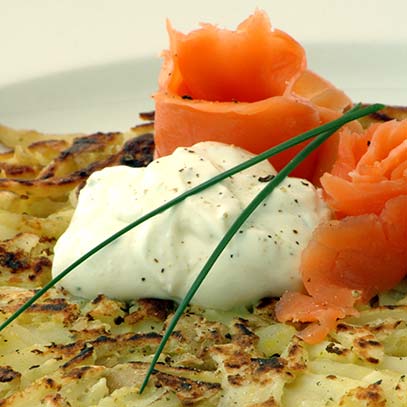 Potato Rosti with Salmon