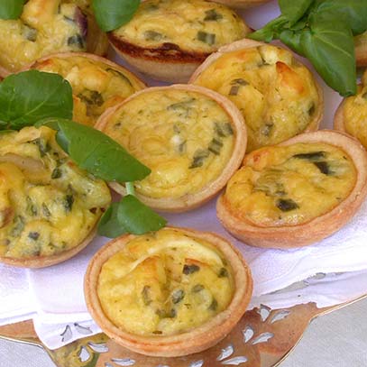 Savoury Tartlets with Olive Oil Pastry