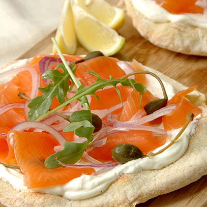 Smoked Salmon and Cream Cheese Pizza