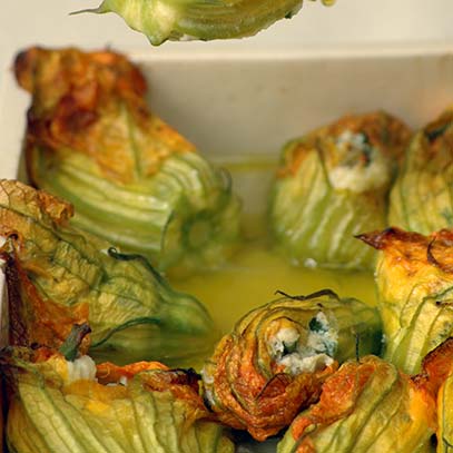 Stuffed Courgette Flowers