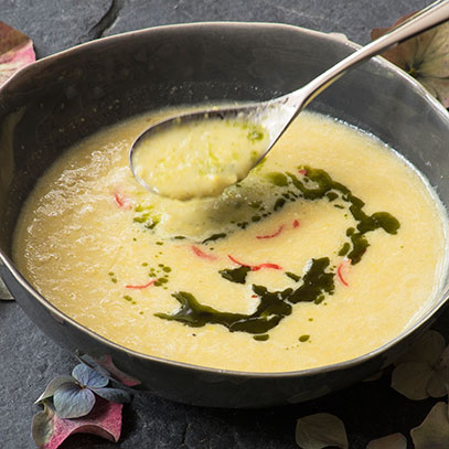 Sweetcorn and Basil Soup