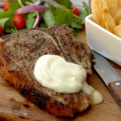 T-bone Steak with Pepper Sauce