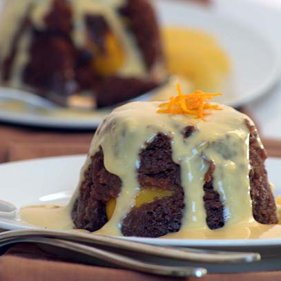 Warm Chocolate and Orange Pudding