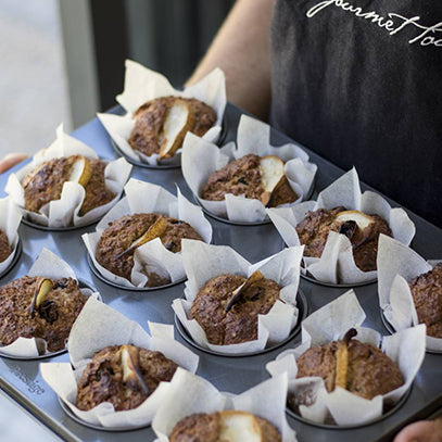 Wholewheat Muffins with Fresh Pears