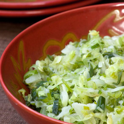 Wilted Leeks and Cabbage