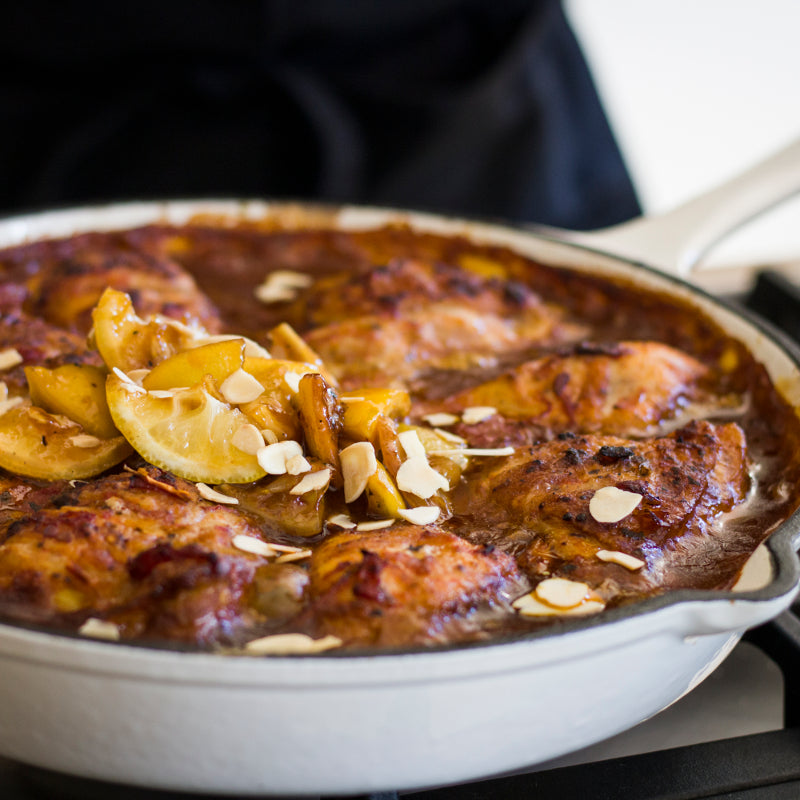 Chicken in Tomato with Caramelised Lemon