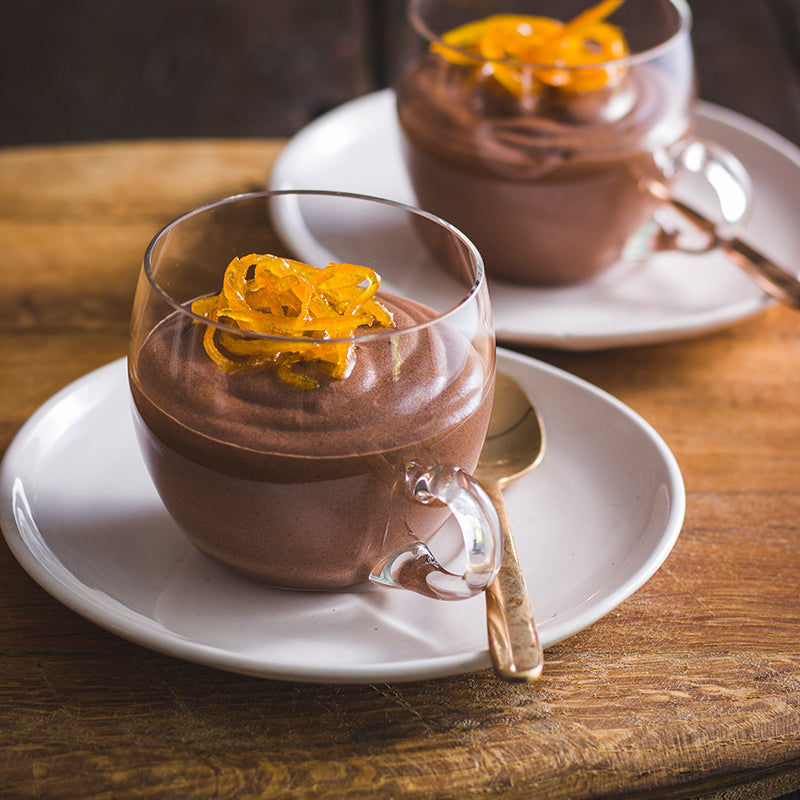 Chocolate Mousse with Candied Orange Peel