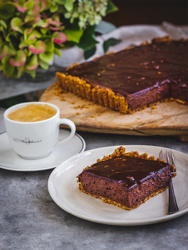 Chocolate Tart with Orange Ganache and a Nutty Crust