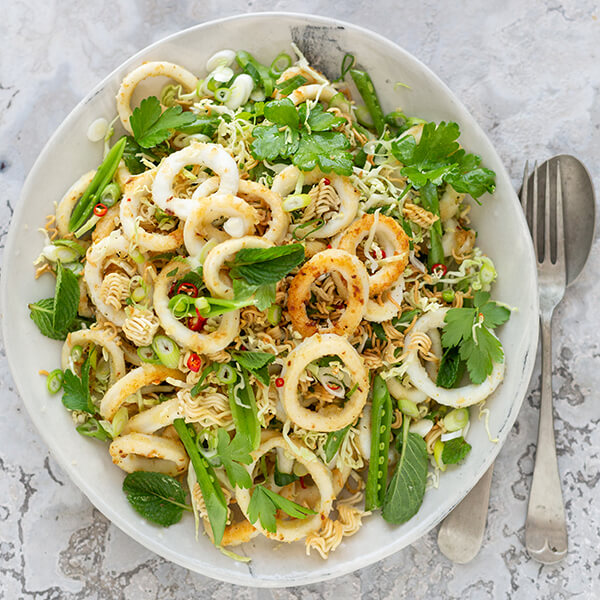 Crispy Calamari and Noodle Salad