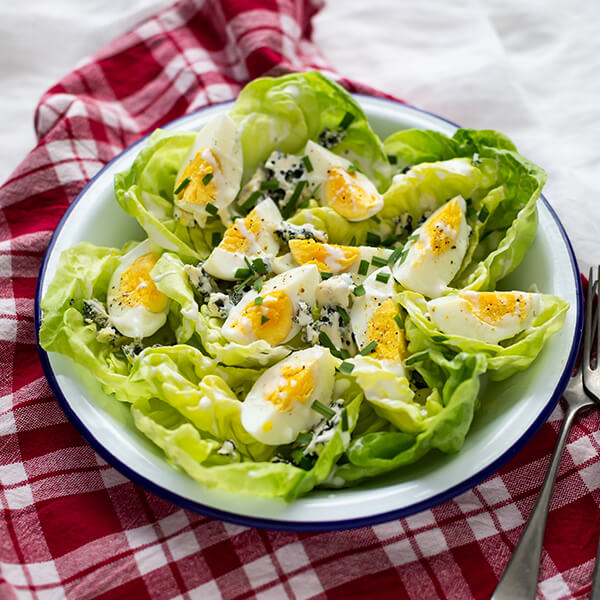 Egg, Butter Lettuce and Blue Cheese Salad