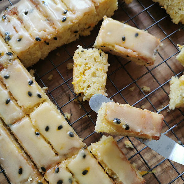 Granadilla Sheet Cake with Lemon Icing