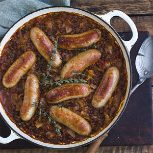Sausages with Lentils