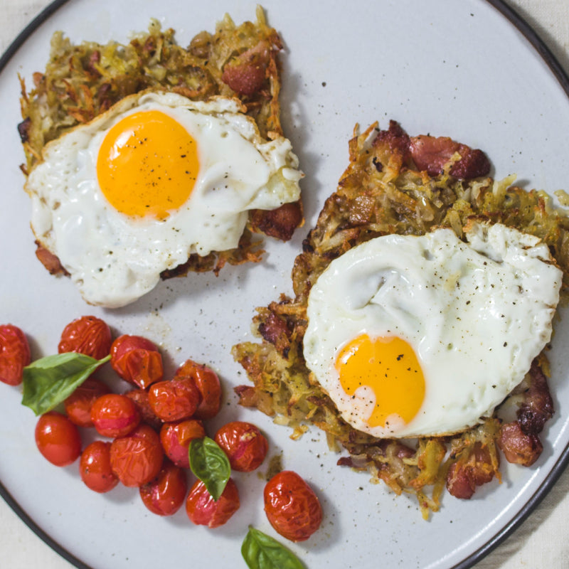 Tray Bake Rosti with Bacon and Onion