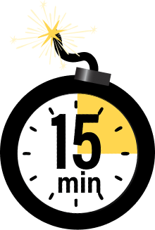 Illustration indicating braaiing takes 15-20 minutes.